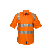 Portwest Hi-Vis Regular Weight Short Sleeve Shirt with Tape over Shoulder MS192-Collins Clothing Co
