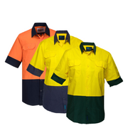 Portwest Hi-Vis Two Tone Lightweight Short Sleeve Shirt Reflective Safety MS802-Collins Clothing Co