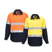 Portwest Hi-Vis Two Tone Regular Weight Long Sleeve Closed Front Shirt Tape MC10-Collins Clothing Co