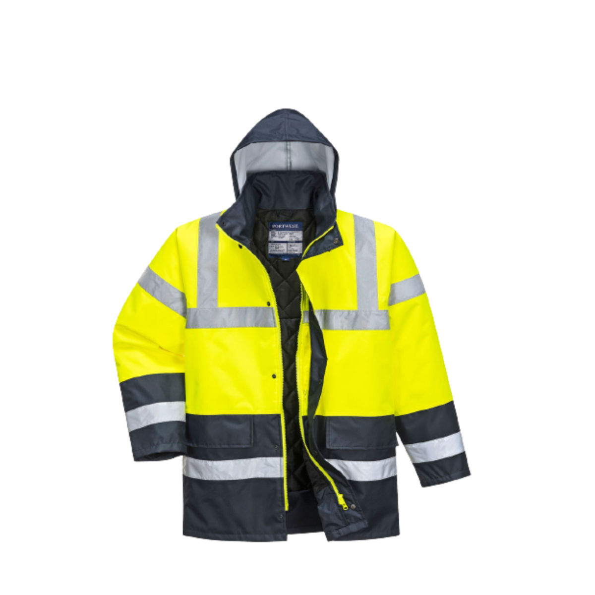 Portwest Hi-Vis Two Tone Traffic Jacket Waterproof Reflective Tape Work S466-Collins Clothing Co