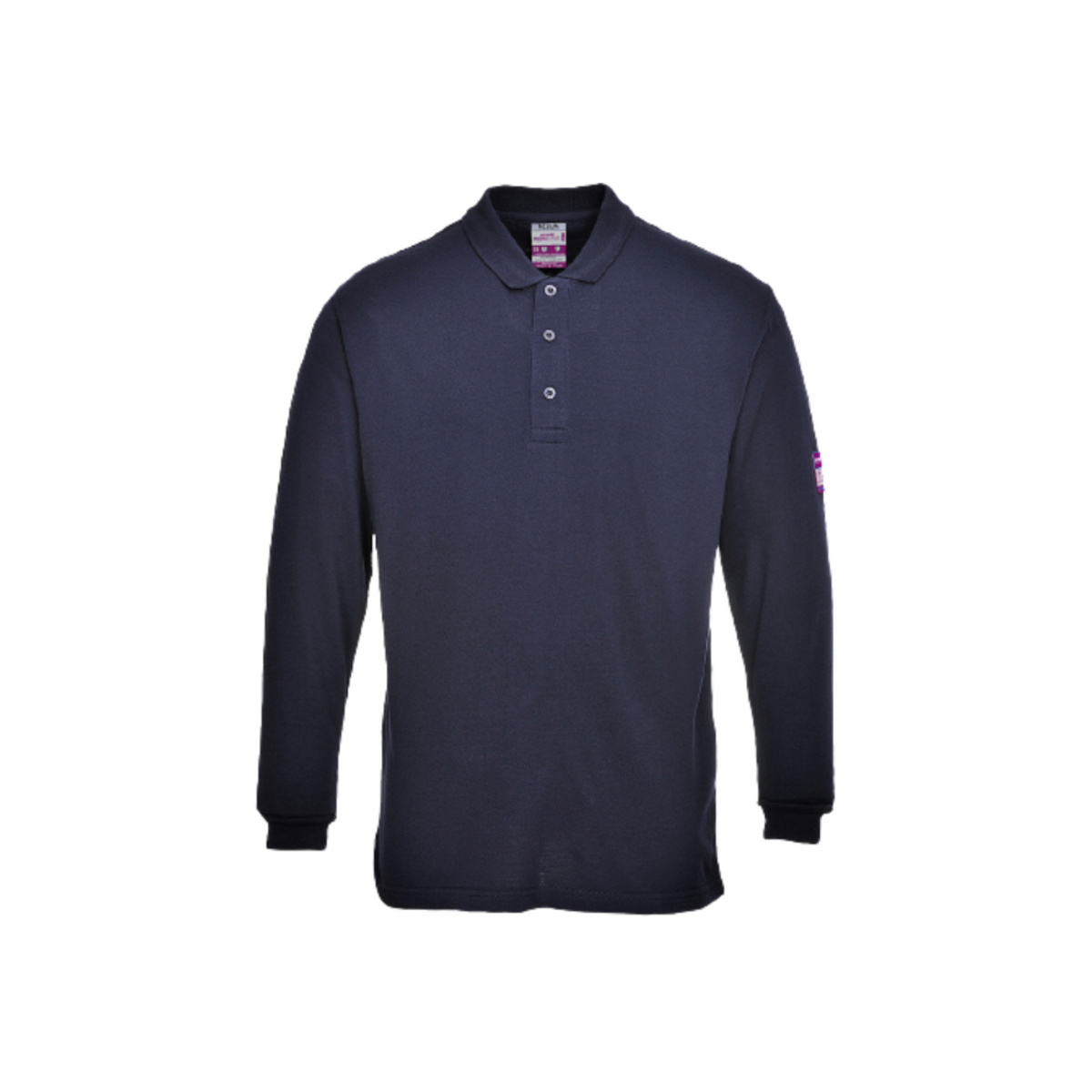 Portwest Flame Resistant Anti-Static Long Sleeve Polo Shirt Ribbed Collar FR10-Collins Clothing Co