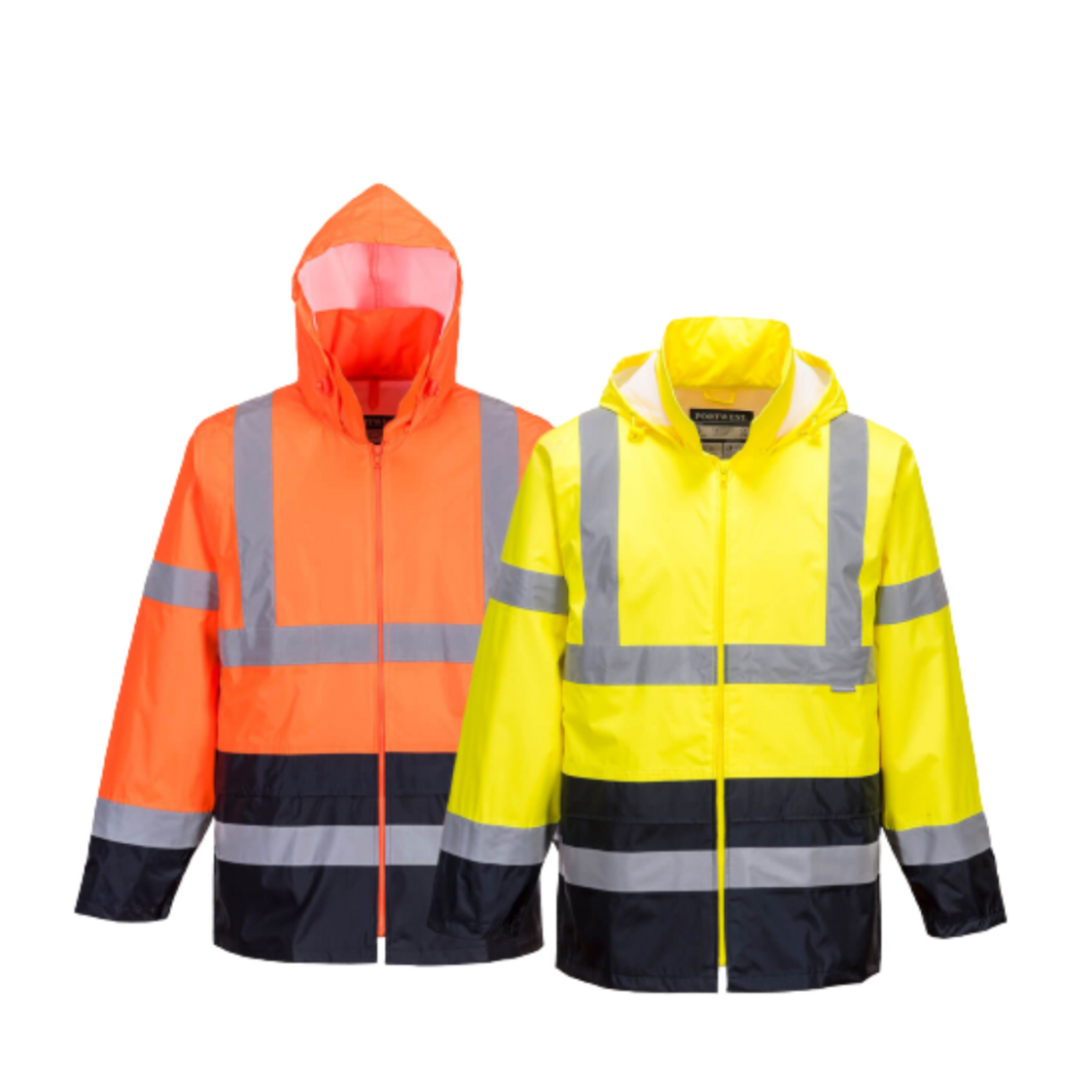 Portwest Mens Hi-Vis Classic Contrast Rain Jacket Reflective Work Safety H443-Collins Clothing Co