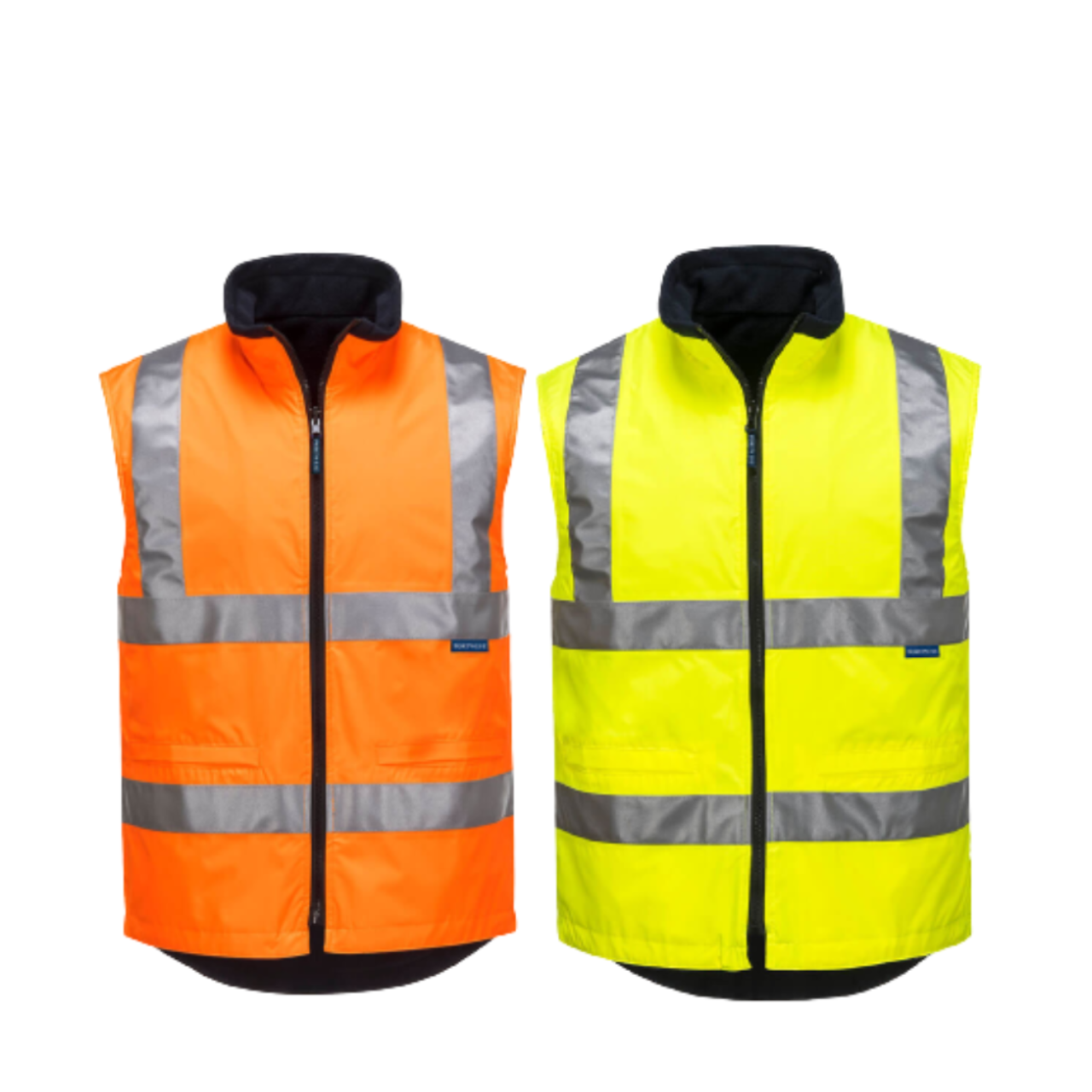 Portwest Mens Hi-Vis Polar Fleece Reversible Vest Reflective Work Safety MV214-Collins Clothing Co
