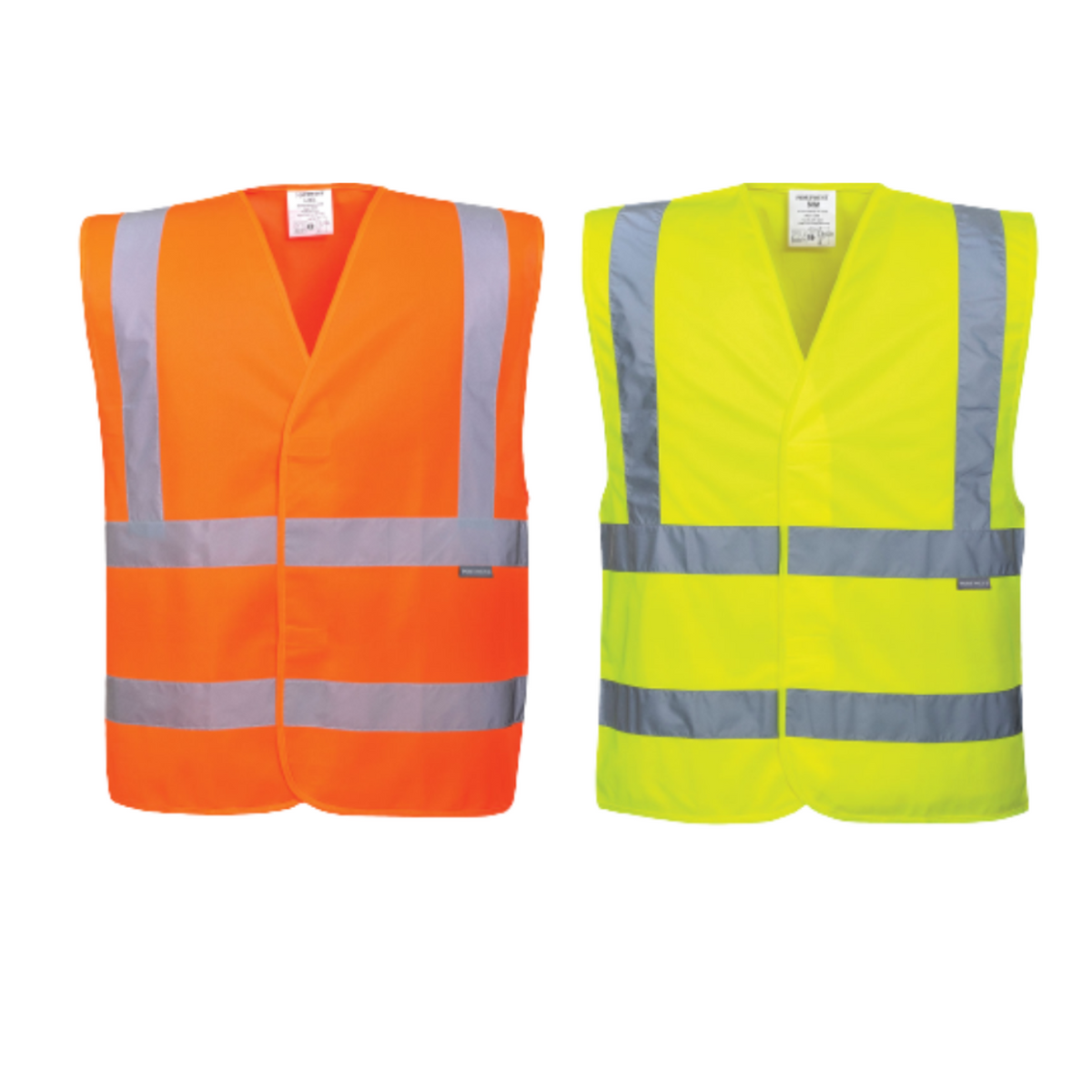 Portwest Mens Hi-Vis Two Band & Brace Vest Reflective Lightweight Work C470-Collins Clothing Co