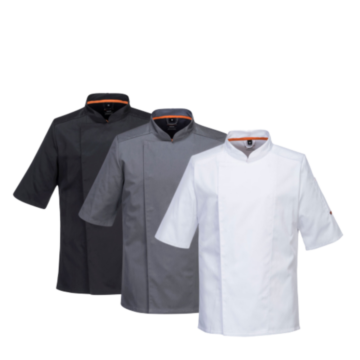 Portwest Mens MeshAir Pro Chefs Jacket S/S Slim Fit Apron Durable Comfy C738-Collins Clothing Co