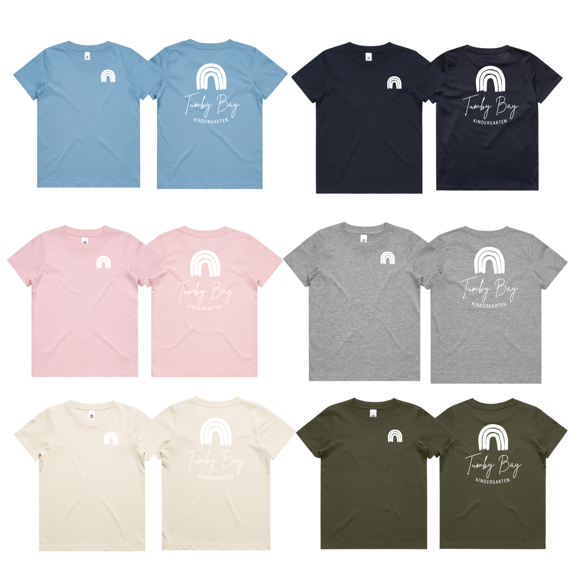 Tumby Bay Kindergarten Kids Crew Neck Tees Logo Print Front and Back 3006