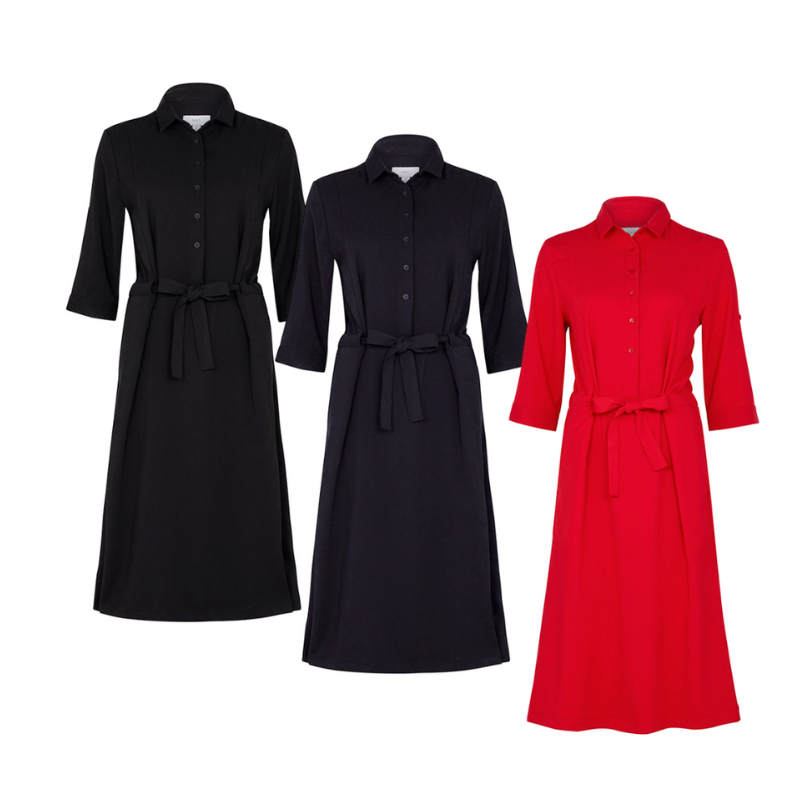 NNT Womens Shirt Classic Fit Dress Adjustable Sleeve Knee Length Comfort CAT67Y-Collins Clothing Co