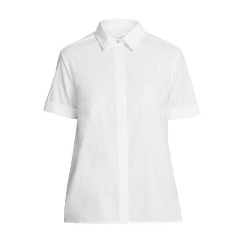 NNT Womens Stretch Cotton Blend Business Sunray Pleat Back Short Sleeve CATU62-Collins Clothing Co