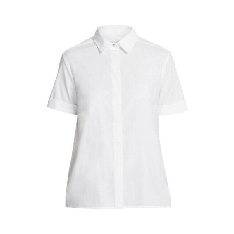 NNT Womens Stretch Cotton Blend Business Sunray Pleat Back Short Sleeve CATU62-Collins Clothing Co