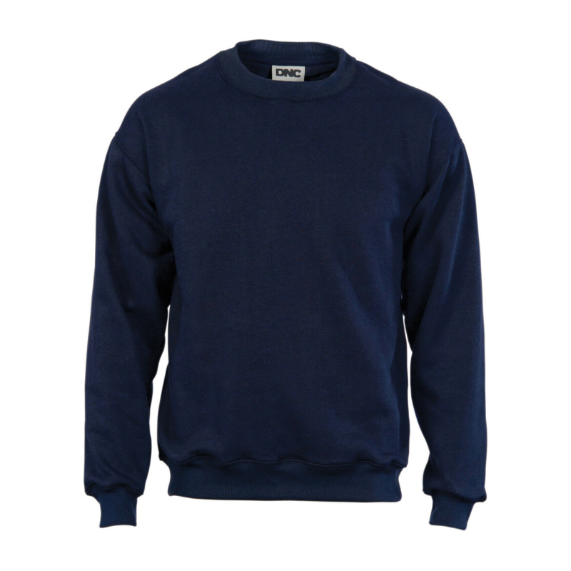 DNC Workwear Mens Crew Neck Fleecy Sweatshirt Sloppy Joe Winter Comfy Work 5302-Collins Clothing Co