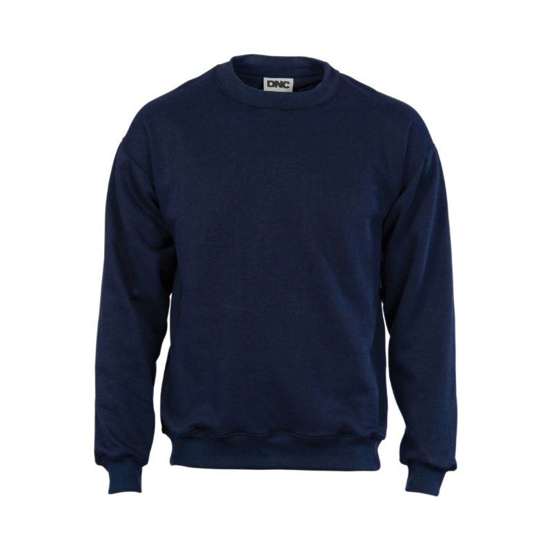 DNC Workwear Mens Crew Neck Fleecy Sweatshirt Sloppy Joe Winter Comfy Work 5302-Collins Clothing Co