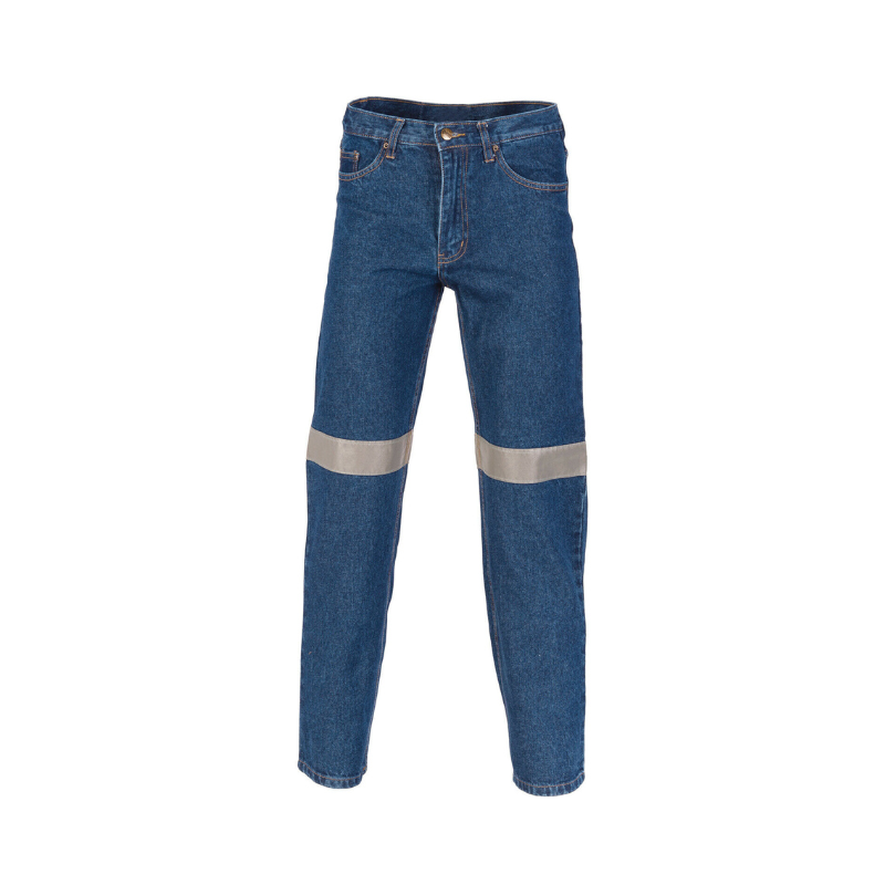 DNC Workwear Mens Relective Denim Jeans CSR R/Tape Comfortable Work 3327-Collins Clothing Co