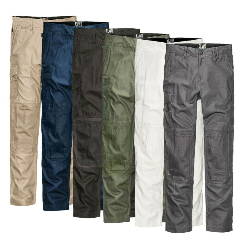 Mens Elwood Work Utility Pants Knee Panels Canvas Tradie Phone Pocket EWD101-Collins Clothing Co
