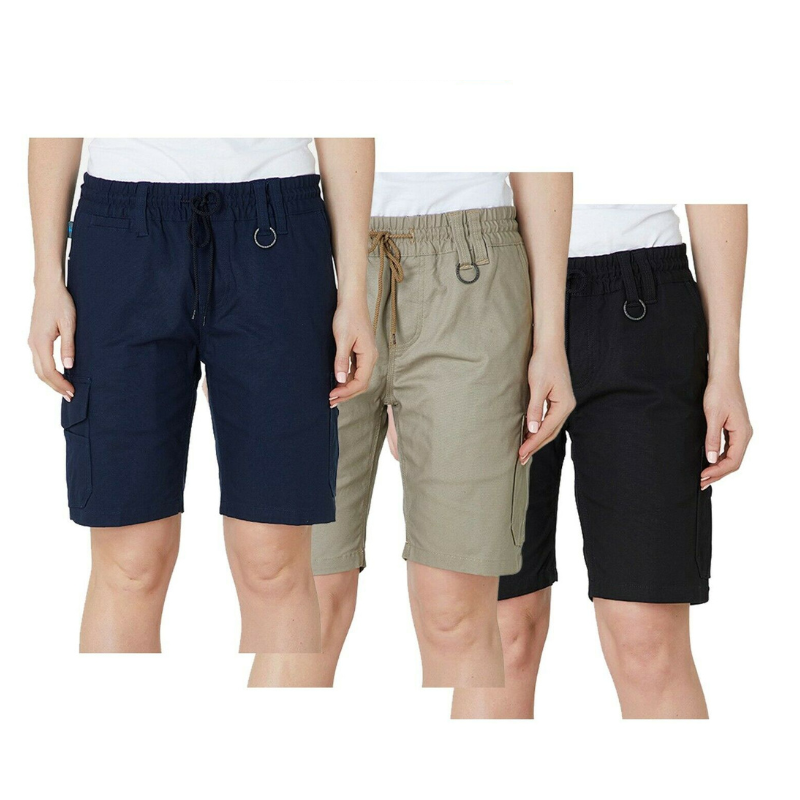 Womens Elwood Elastic Utility Shorts Cargo Phone Pocket Work Tough Comfy EWD602-Collins Clothing Co