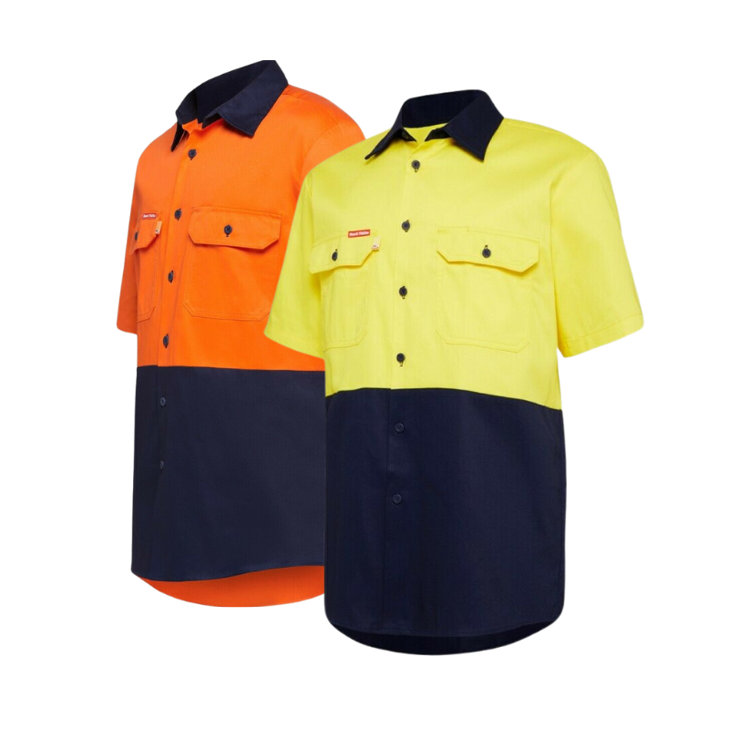 Hard Yakka Mens Core Light Weight Summer Work Drill Hi-Vis Shirt Safety Y04620-Collins Clothing Co
