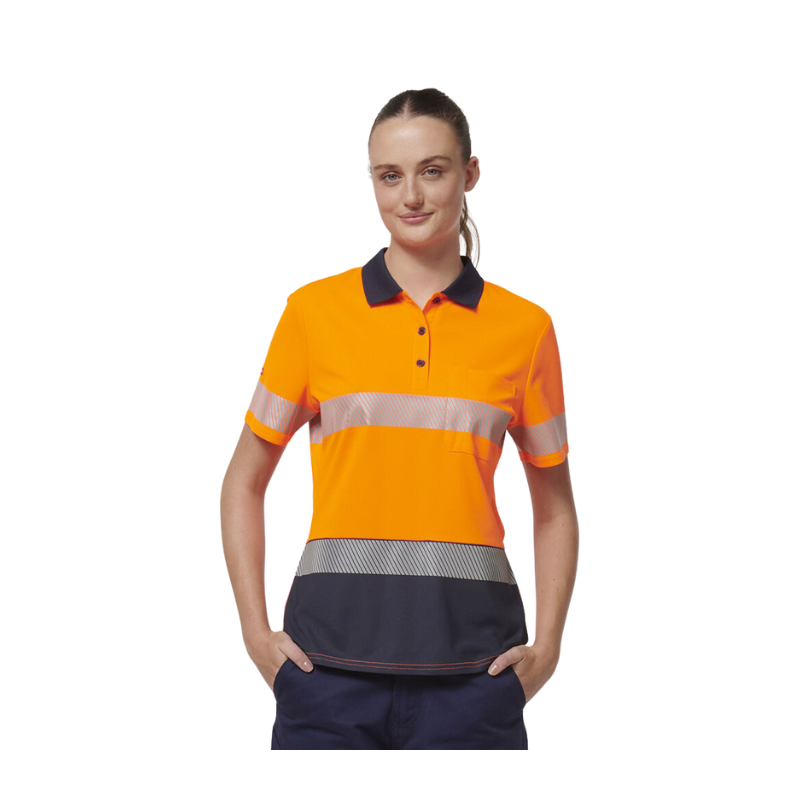 Hard Yakka Womens Short Sleeve HI Vis Reflective Taped Polo Y08602-Collins Clothing Co