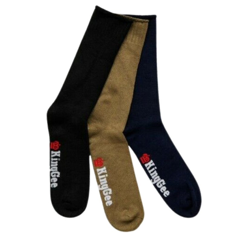 KingGee Mens Bamboo Work Socks 3 Pack Breathable Comfortable Workwear K09271-Collins Clothing Co