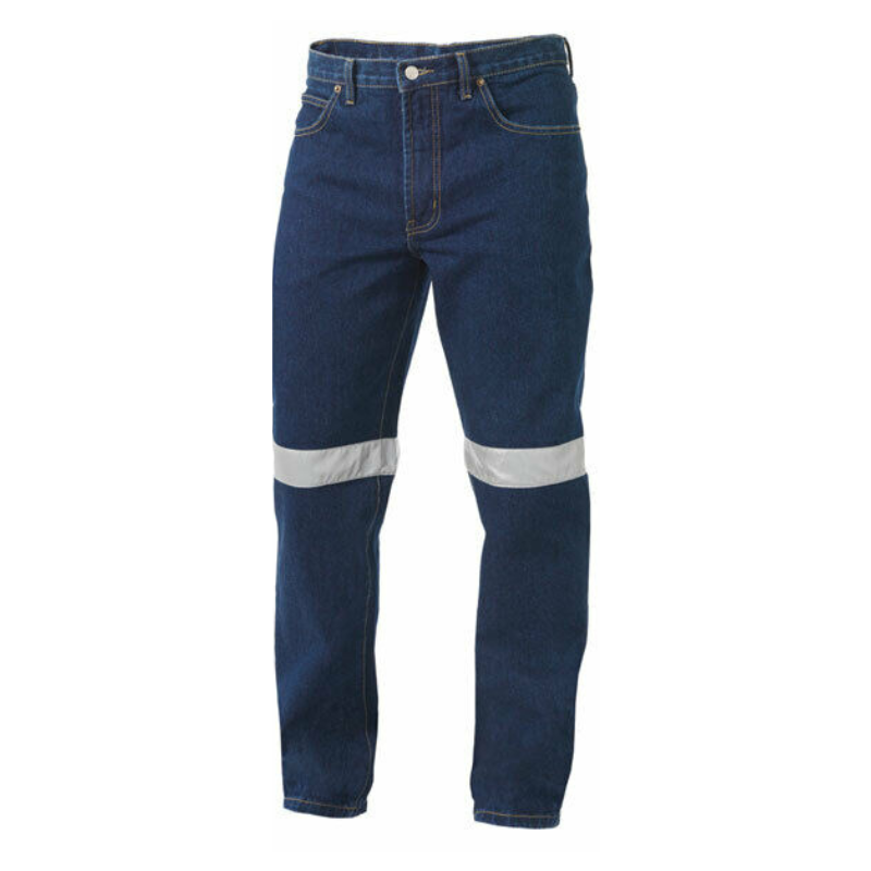 KingGee Mens Reflective Work Jean Classic Reinforced Denim Pants Workwear K53030-Collins Clothing Co