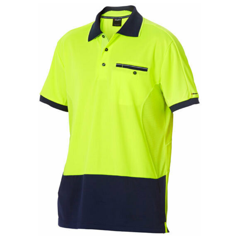 KingGee Men Workcool Hi-Vis Polo Short Sleeve Hyperfreeze Shirt Top ...