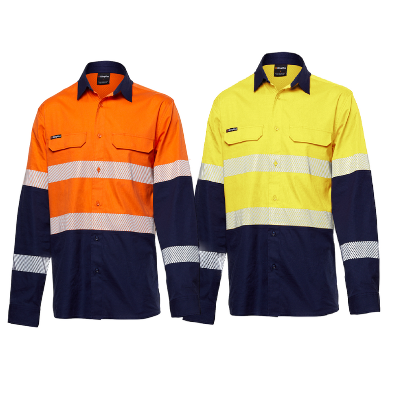 KingGee Mens Workcool Pro Bio Motion Shirt Long Sleeve Work Safety Comfy K54028-Collins Clothing Co