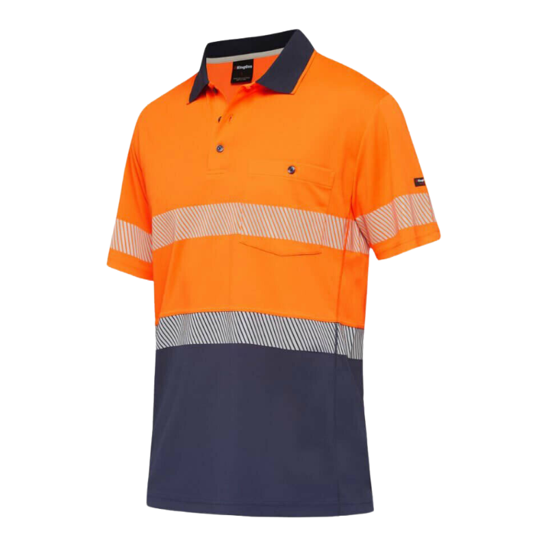 KingGee Men Workcool Hyperfreeze Shirt Top Polo Short Sleeve Taped Work K54215-Collins Clothing Co