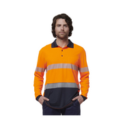 Hard Yakka Mens Safety Work Long Sleeve HI VIS Taped Polo Y19619-Collins Clothing Co