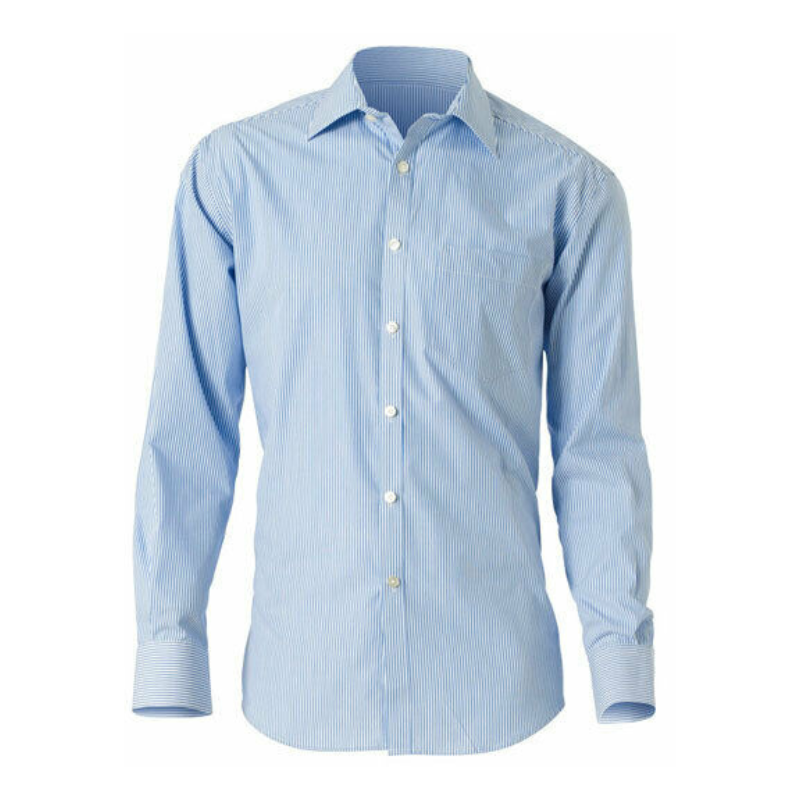 NNT Mens Cotton Shirt Business Stripe Long Sleeve Cutaway Collar Formal CATD1C-Collins Clothing Co