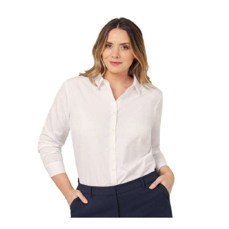 NNT Womens Cotton Soft Comfy Regular Fit Button Long Sleeve Polo Shirt CATUSY-Collins Clothing Co