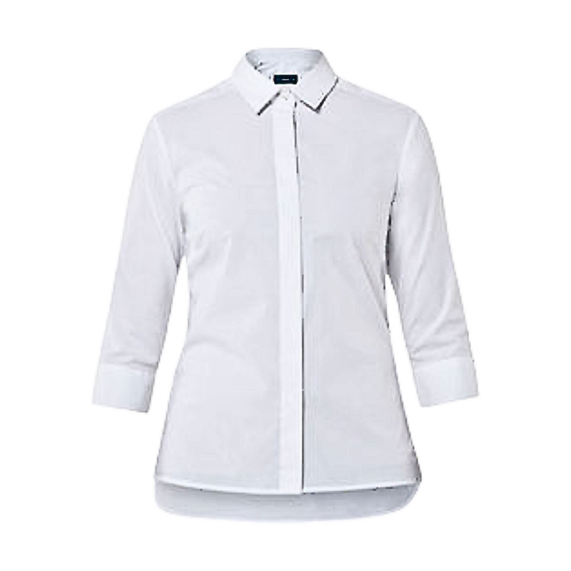 NNT Womens Stretch Cotton Blend 3/4 SLV Tunic Shirt White Classic Fit CATU2P-Collins Clothing Co