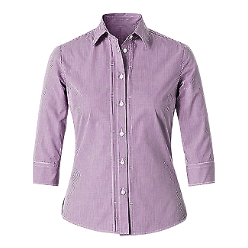 NNT Mens Gingham 3/4 SLV Tuck Shirt Pleated Button Collared Sleeve CAT9Q9-Collins Clothing Co