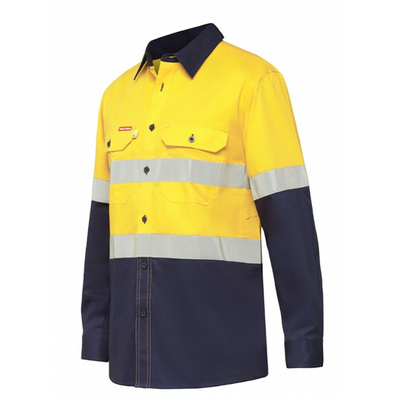 Hard Yakka Koolgear Long Sleeve Work Shirt Hi-Vis Taped Lightweight Y07740-Collins Clothing Co