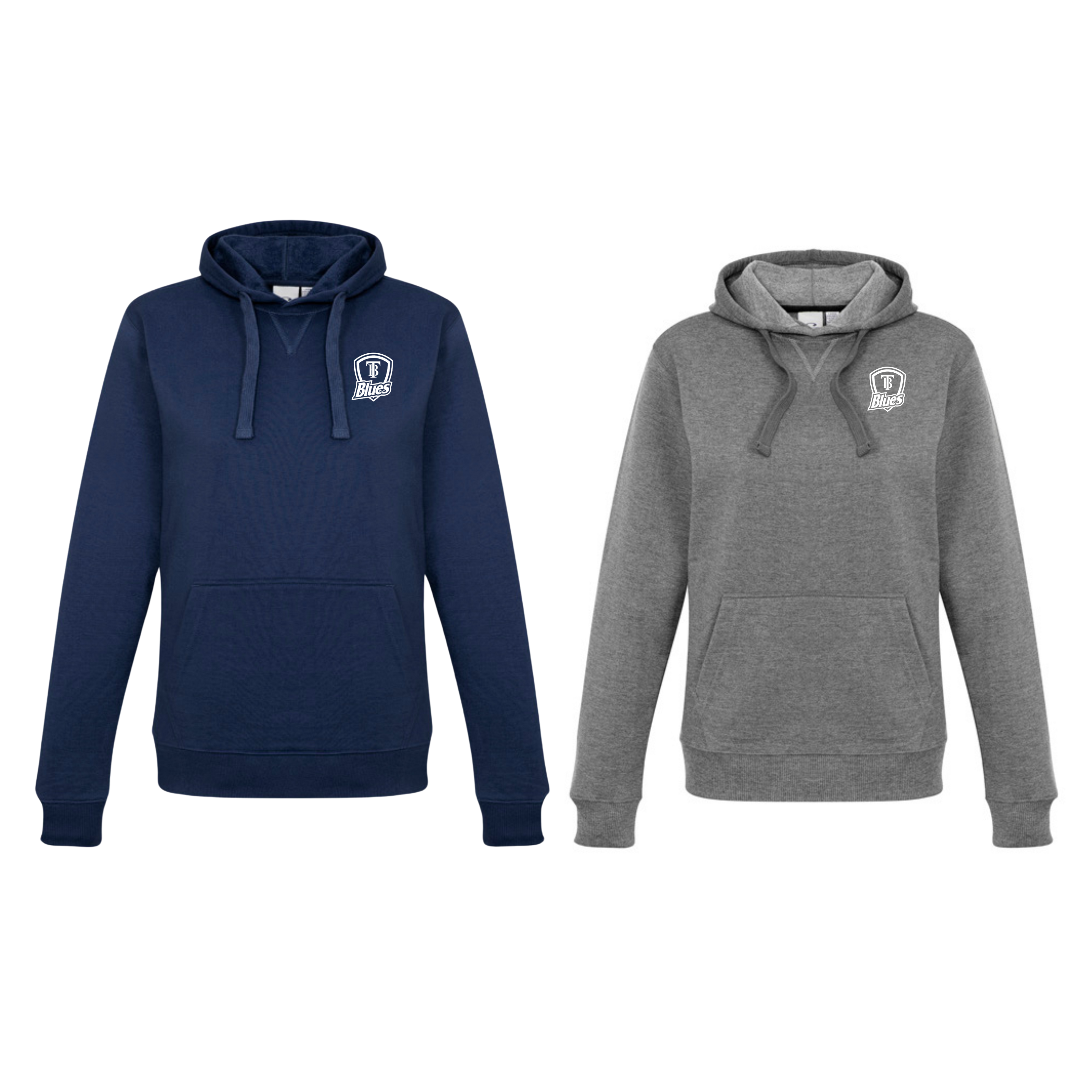 Tumby Bay Blues Ladies Navy Grey Crew Hoodie Logo Embroidered SW760L