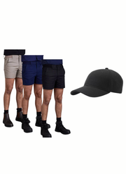 SUPER SALE! KingGee Mens Tradies Comfort Waist Short Shorts FREE Flex Cap K17012