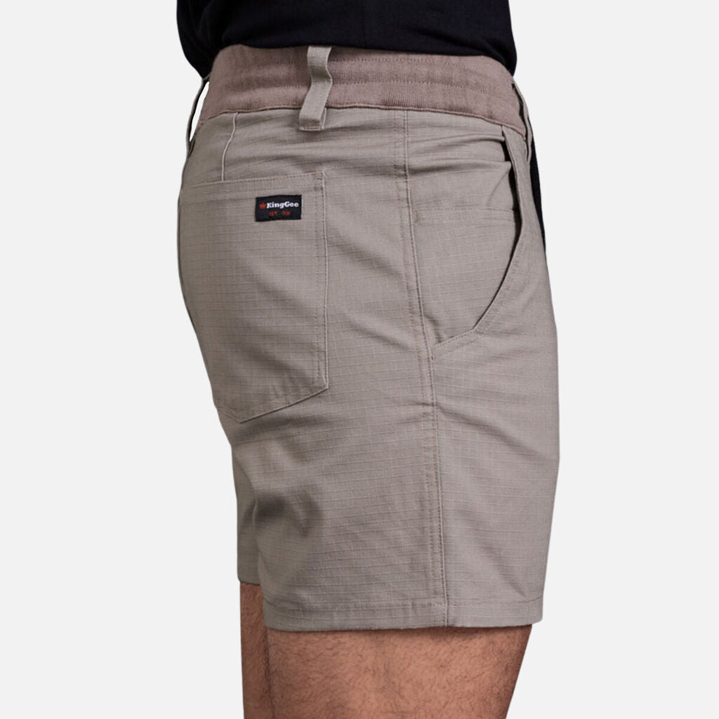 SUPER SALE! KingGee Mens Tradies Comfort Waist Short Shorts FREE Flex Cap K17012