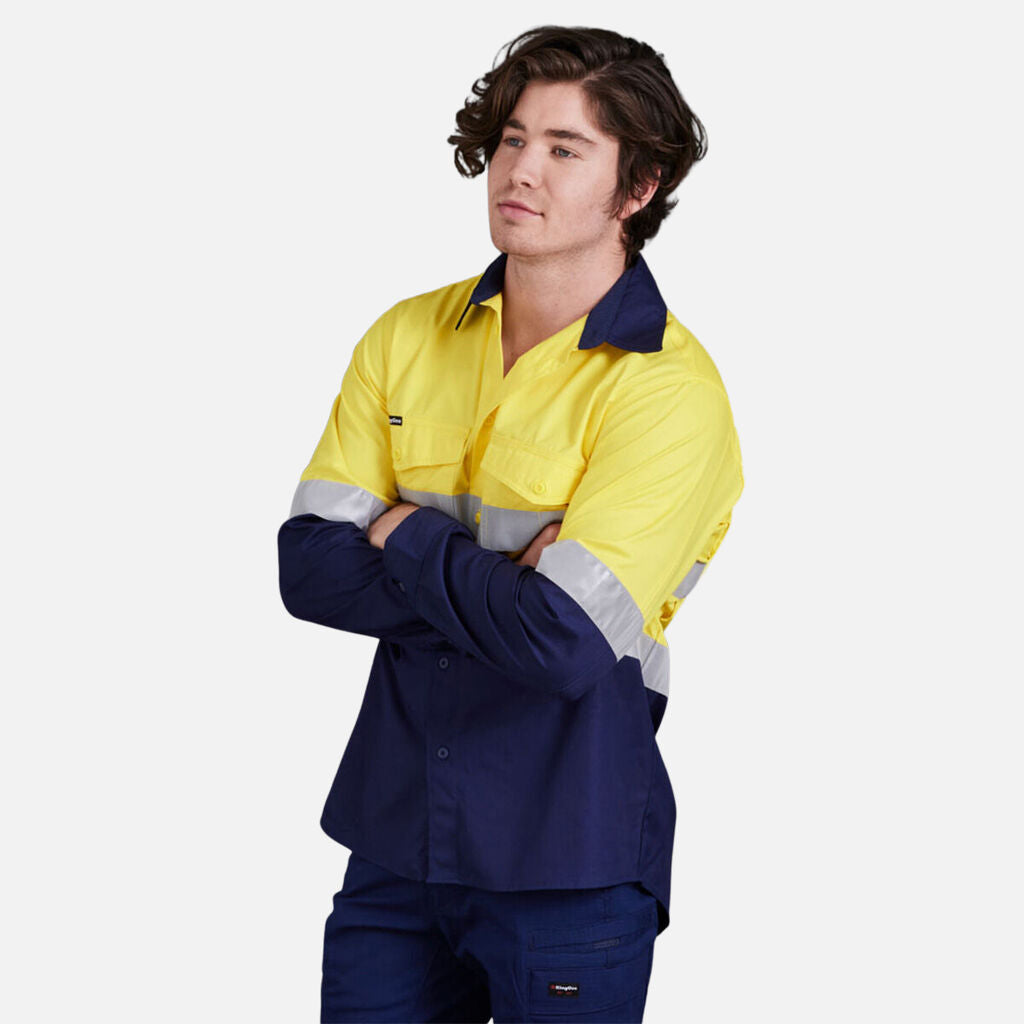 KingGee Mens  Workcool Hi-Vis Long Sleeve Shirt &amp; Utility Pant HYSET014