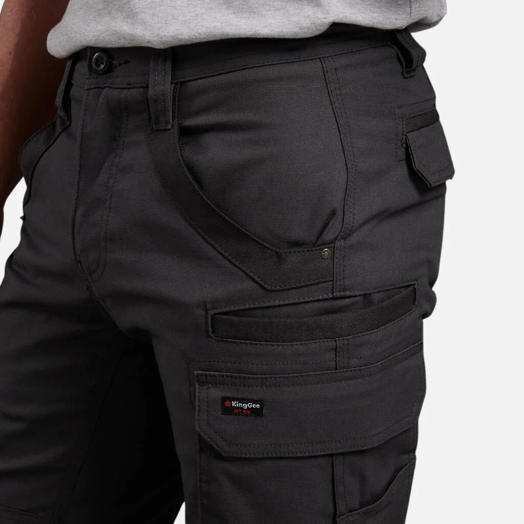 SUPER SALE KingGee Mens Tradies Safety Work Cargo Pants FREE Stretch Belt K69860