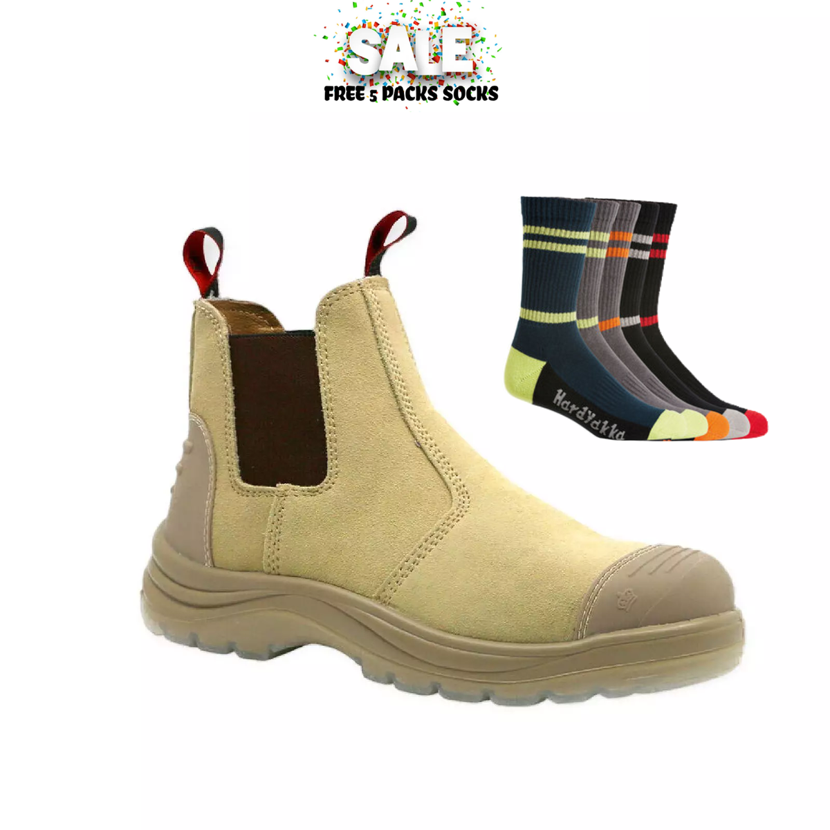 Mega Sale KingGee Mens Wills Suede Heat Resistant Outsole Safety Work Boots Comfort K25552 Free 5 Pack Socks