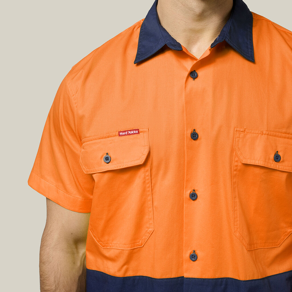 Hard Yakka Mens Lightweight Vented Shirt & Reflective Work Pants Uniform Set  Workwear HYSET001
