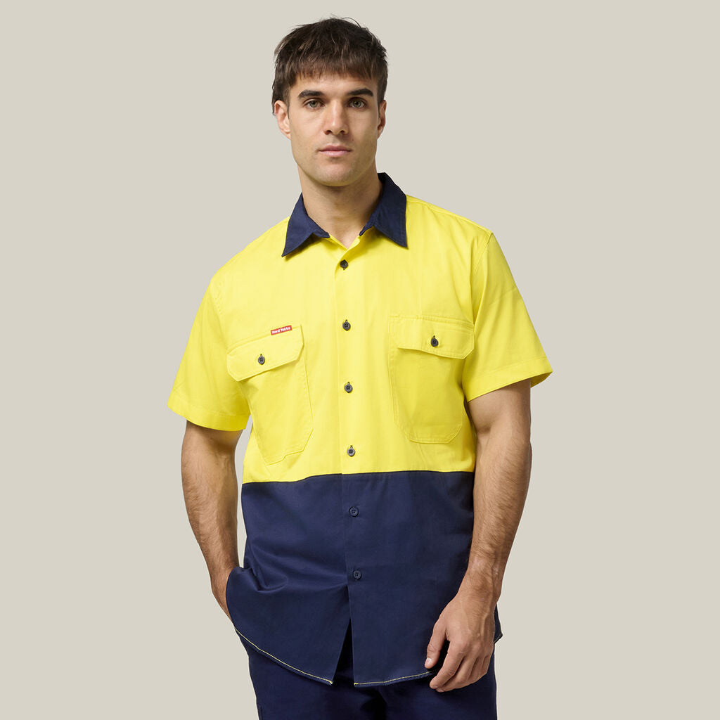 Hard Yakka Mens Lightweight Vented Shirt & Reflective Work Pants Uniform Set  Workwear HYSET001