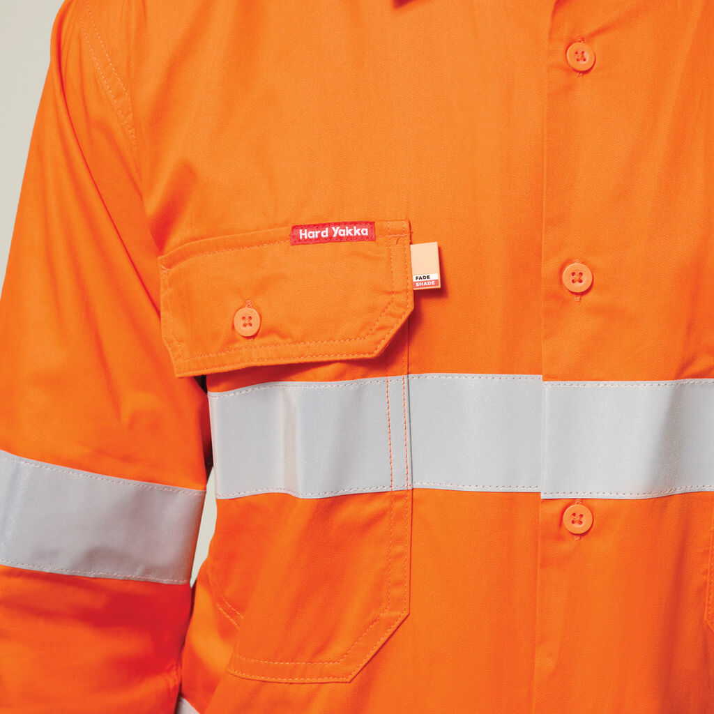 Hard Yakka Mens Lightweight Hi-Vis Shirt & Drycool Reflective Pants Uniform Set Workwear HYSET003