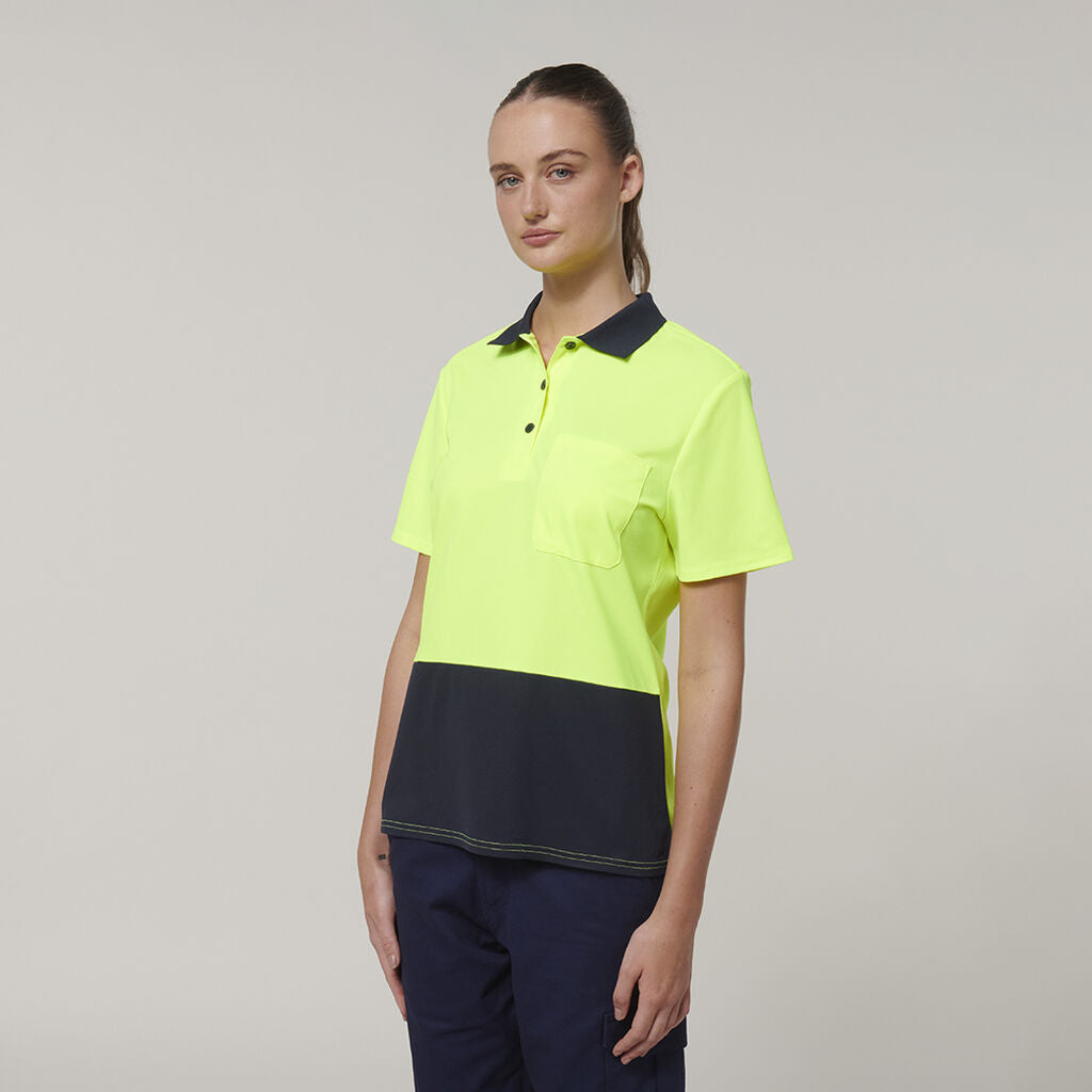 Hard Yakka Womens Safety Work Short Sleeve HI VIS Polo Y08601-Collins Clothing Co