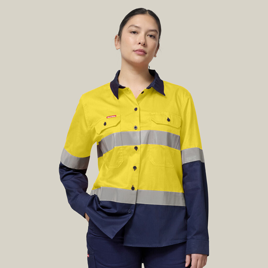 Hard Yakka Women’s Core Hi-Vis 2Tone Vented Shirt & Workcool Pants Uniform Set HYSET006