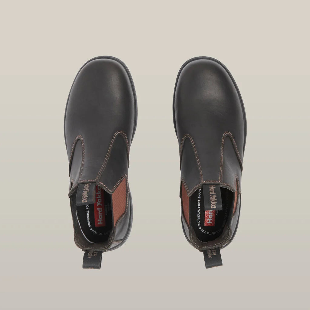 SUPER SALE! Hard Yakka Mens Pull on Steel Toe Safety Boot FREE 5Pack Sock Y60177