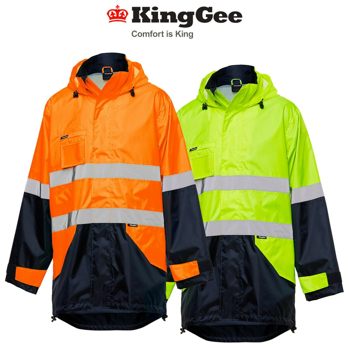 KingGee Lightweight Spray Jacket Waterproof All Season Safety Hi-Vis K55200
