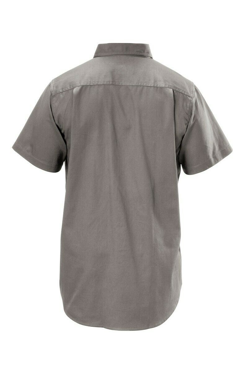 Hard Yakka Cotton Drill Work Shirt Button Short Sleeve Workwear Top Y07510