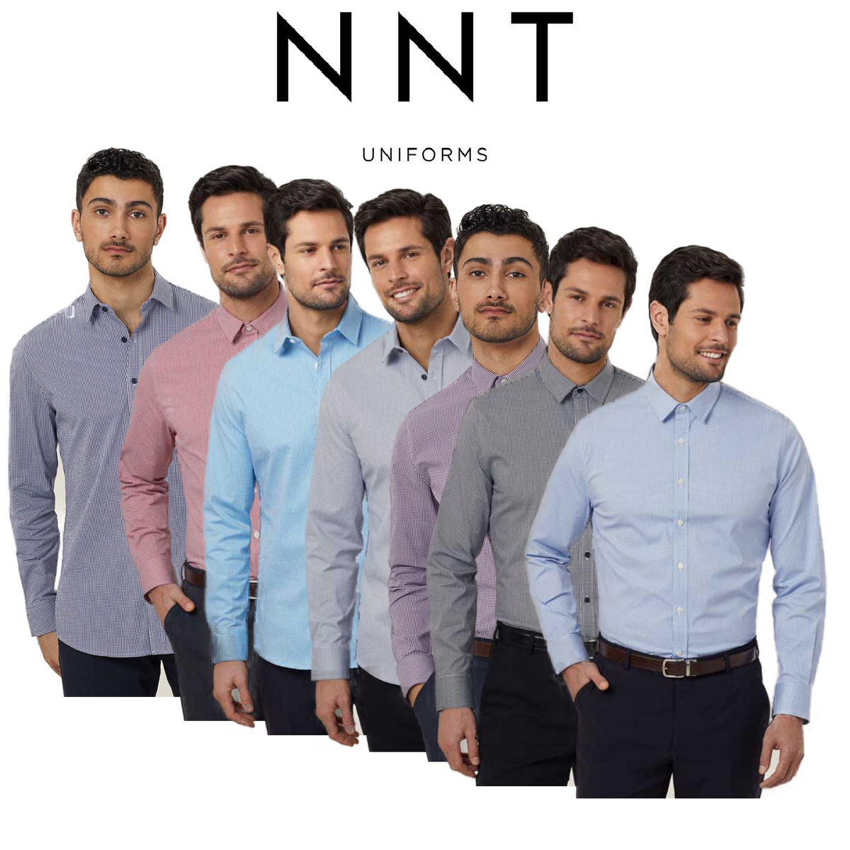 NNT Mens Avignon Gingham Checked Long Sleeve Shirt Casual Fit Business CATJDF