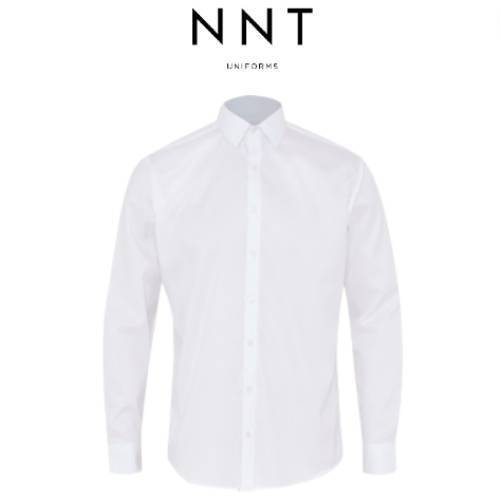 NNT Mens Stretch Twill Long Sleeve Shirt Classic Fit White Button Shirt CATJCB