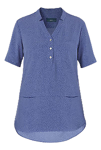 NNT Womens Silvi Spot Print S/S Tunic  V Neck Short Sleeve Blouse CAT9XP-Collins Clothing Co