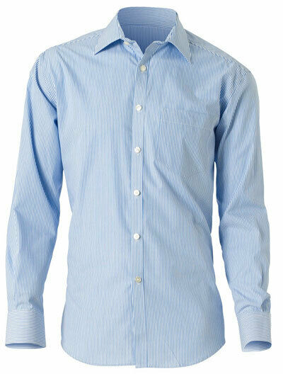 NNT Mens Cotton Shirt Business Stripe Long Sleeve Cutaway Collar Formal CATD1C-Collins Clothing Co