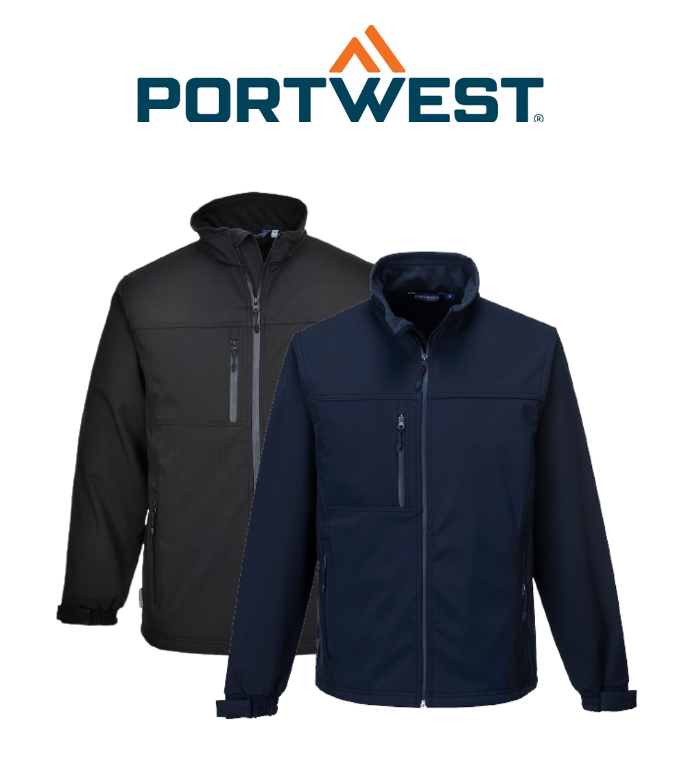 Portwest Mens Softshell Jacket (3L) Waterproof Full Zip Breathable Jacket TK50